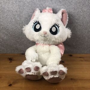 Disney Parks 12" Plush Marie Big Feet White Cat Kitten Pink Bow The Aristocats